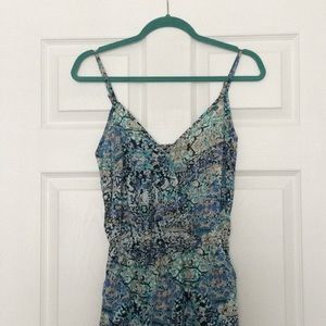Aqua Printed Jumpsuit for Vacation, Party, & More